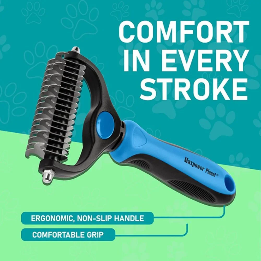 Pet Grooming Rake – Deshedding Tool for Long Hair, Reduces Shedding 95%